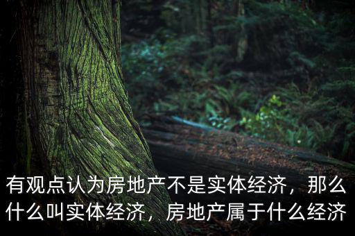 有觀點認(rèn)為房地產(chǎn)不是實體經(jīng)濟(jì)，那么什么叫實體經(jīng)濟(jì)，房地產(chǎn)屬于什么經(jīng)濟(jì)