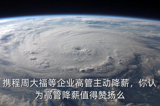 攜程周大福等企業(yè)高管主動降薪，你認為高管降薪值得贊揚么
