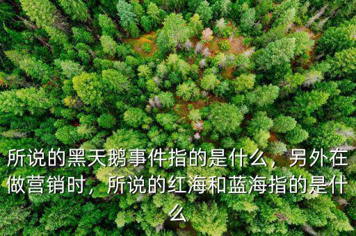 所說的黑天鵝事件指的是什么，另外在做營銷時，所說的紅海和藍海指的是什么