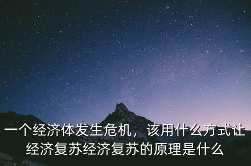 一個經(jīng)濟(jì)體發(fā)生危機，該用什么方式讓經(jīng)濟(jì)復(fù)蘇經(jīng)濟(jì)復(fù)蘇的原理是什么
