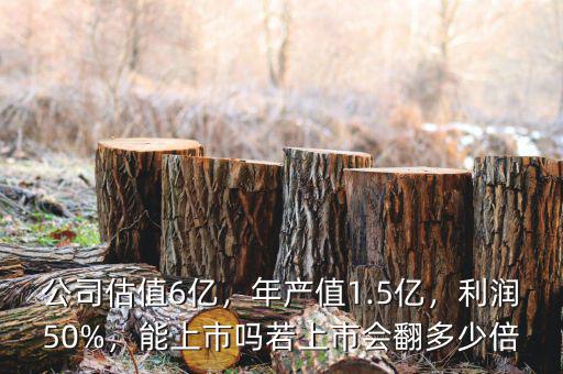 公司估值6億，年產(chǎn)值1.5億，利潤(rùn)50%，能上市嗎若上市會(huì)翻多少倍