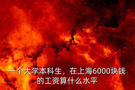 一個(gè)大學(xué)本科生，在上海6000塊錢的工資算什么水平