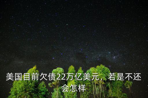 美國目前欠債22萬億美元，若是不還會怎樣