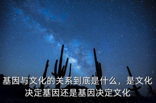 基因與文化的關(guān)系到底是什么，是文化決定基因還是基因決定文化