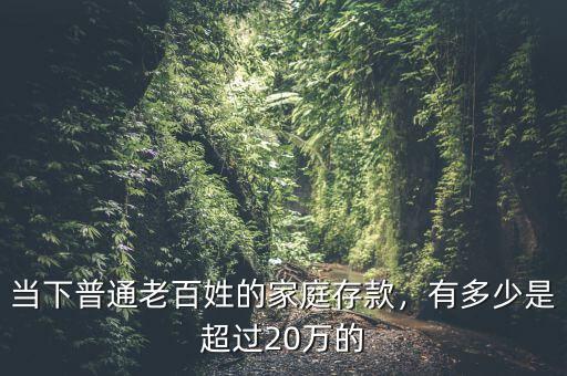 當(dāng)下普通老百姓的家庭存款，有多少是超過20萬的