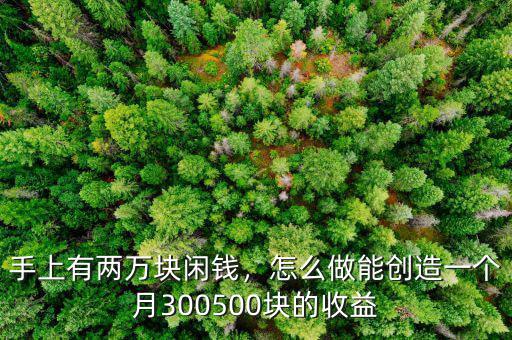 手上有兩萬(wàn)塊閑錢(qián)，怎么做能創(chuàng)造一個(gè)月300500塊的收益