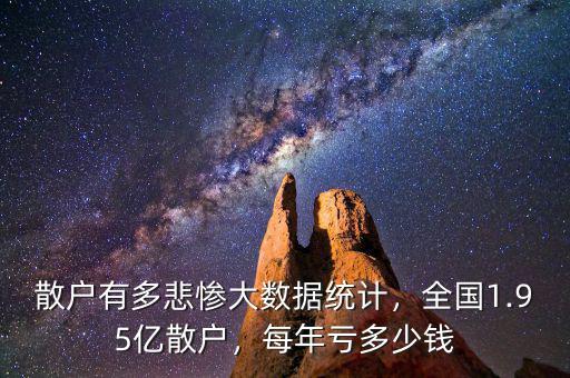 散戶有多悲慘大數(shù)據(jù)統(tǒng)計(jì)，全國(guó)1.95億散戶，每年虧多少錢