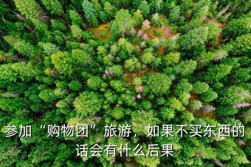 參加“購物團(tuán)”旅游，如果不買東西的話會有什么后果