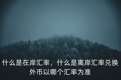 什么是在岸匯率，什么是離岸匯率兌換外幣以哪個匯率為準(zhǔn)