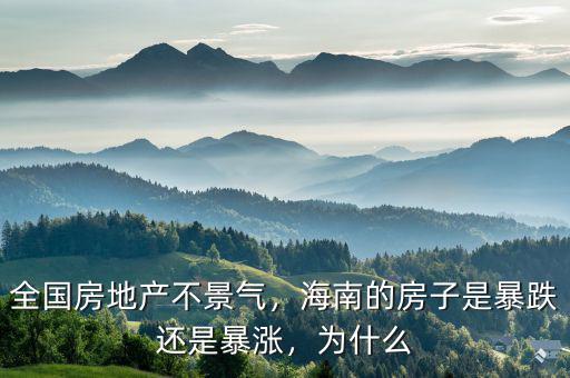 全國房地產(chǎn)不景氣，海南的房子是暴跌還是暴漲，為什么