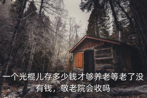 一個光棍兒存多少錢才夠養(yǎng)老等老了沒有錢，敬老院會收嗎