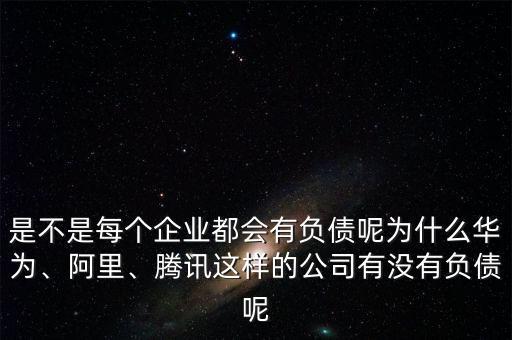 是不是每個企業(yè)都會有負債呢為什么華為、阿里、騰訊這樣的公司有沒有負債呢