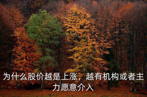 為什么股價(jià)越是上漲，越有機(jī)構(gòu)或者主力愿意介入