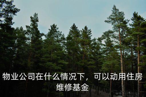 物業(yè)公司在什么情況下，可以動(dòng)用住房維修基金