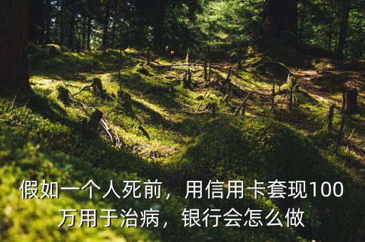假如一個人死前，用信用卡套現(xiàn)100萬用于治病，銀行會怎么做