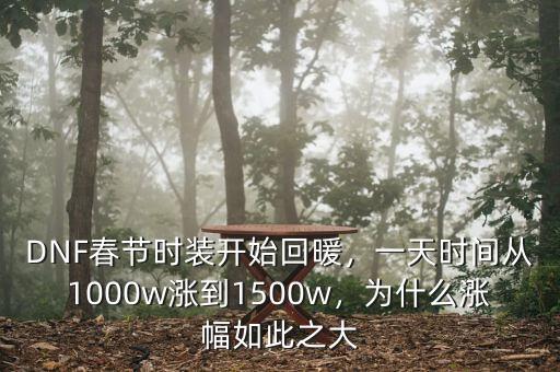 DNF春節(jié)時裝開始回暖，一天時間從1000w漲到1500w，為什么漲幅如此之大