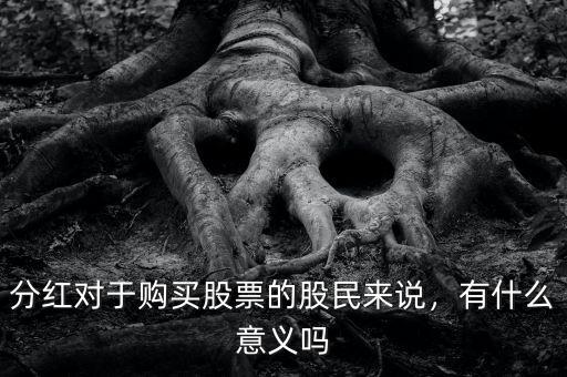 分紅對(duì)于購買股票的股民來說，有什么意義嗎
