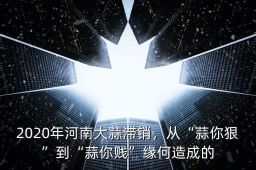 2020年河南大蒜滯銷，從“蒜你狠”到“蒜你賤”緣何造成的