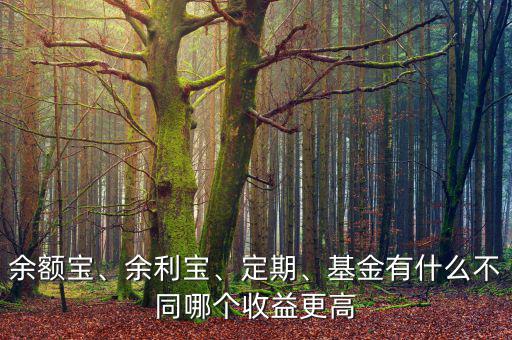 余額寶、余利寶、定期、基金有什么不同哪個收益更高