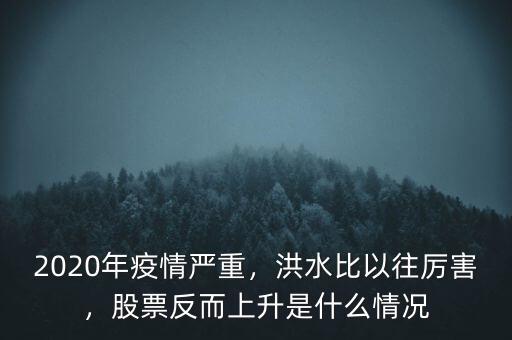 2020年疫情嚴(yán)重，洪水比以往厲害，股票反而上升是什么情況