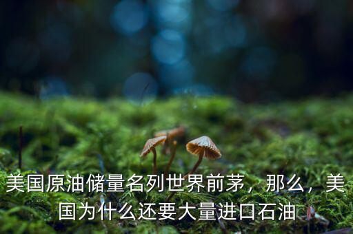 美國(guó)原油儲(chǔ)量名列世界前茅，那么，美國(guó)為什么還要大量進(jìn)口石油