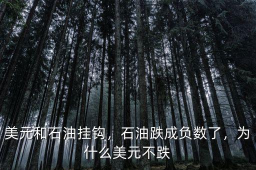 美元和石油掛鉤，石油跌成負(fù)數(shù)了，為什么美元不跌