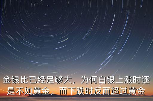 金銀比已經(jīng)足夠大，為何白銀上漲時(shí)還是不如黃金，而下跌時(shí)反而超過黃金