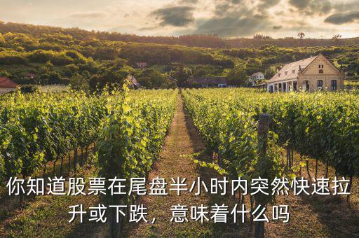 你知道股票在尾盤半小時(shí)內(nèi)突然快速拉升或下跌，意味著什么嗎
