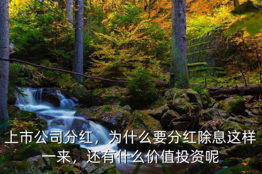 上市公司分紅，為什么要分紅除息這樣一來(lái)，還有什么價(jià)值投資呢