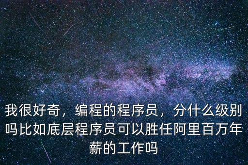 我很好奇，編程的程序員，分什么級(jí)別嗎比如底層程序員可以勝任阿里百萬(wàn)年薪的工作嗎