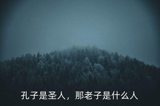 孔子是圣人，那老子是什么人