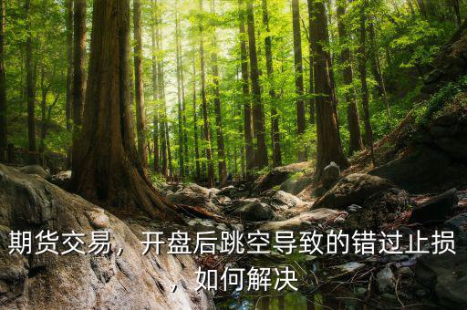 期貨交易，開盤后跳空導(dǎo)致的錯(cuò)過止損，如何解決
