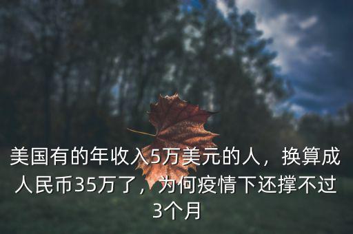 美國(guó)有的年收入5萬(wàn)美元的人，換算成人民幣35萬(wàn)了，為何疫情下還撐不過(guò)3個(gè)月