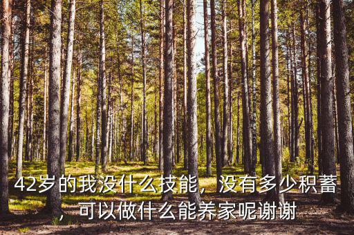 42歲的我沒(méi)什么技能，沒(méi)有多少積蓄，可以做什么能養(yǎng)家呢謝謝