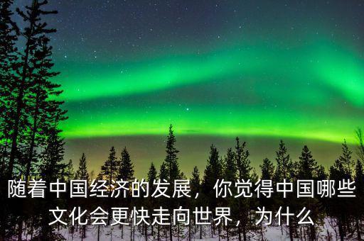 隨著中國經(jīng)濟的發(fā)展，你覺得中國哪些文化會更快走向世界，為什么