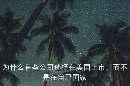 為什么有些公司選擇在美國上市，而不是在自己國家
