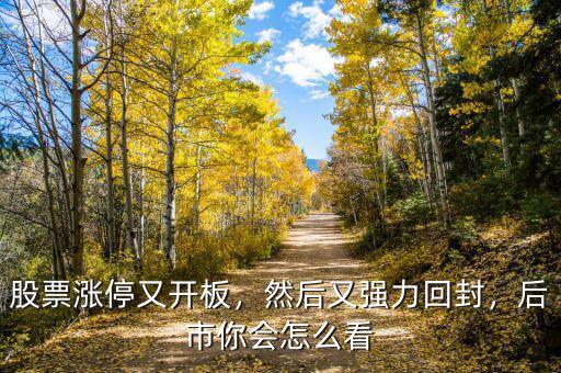 股票漲停又開板，然后又強力回封，后市你會怎么看