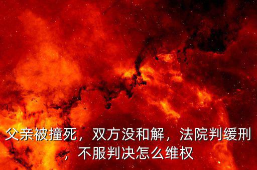 父親被撞死，雙方?jīng)]和解，法院判緩刑，不服判決怎么維權(quán)