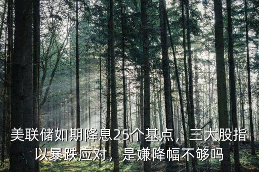 美聯(lián)儲如期降息25個基點(diǎn)，三大股指以暴跌應(yīng)對，是嫌降幅不夠嗎