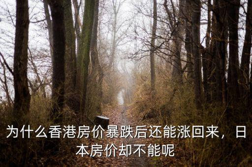 為什么香港房價暴跌后還能漲回來，日本房價卻不能呢