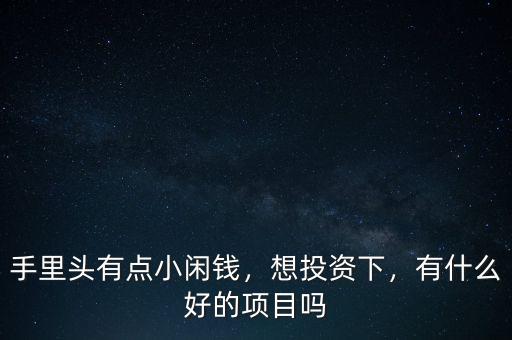 手里頭有點(diǎn)小閑錢，想投資下，有什么好的項(xiàng)目嗎