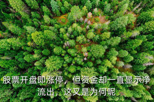 股票開(kāi)盤即漲停，但資金卻一直顯示凈流出，這又是為何呢