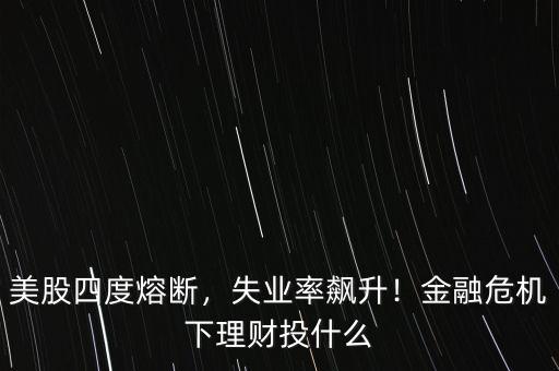 美股四度熔斷，失業(yè)率飆升！金融危機(jī)下理財投什么