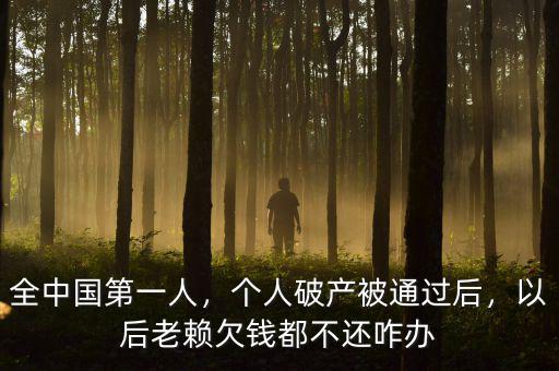 全中國第一人，個人破產(chǎn)被通過后，以后老賴欠錢都不還咋辦