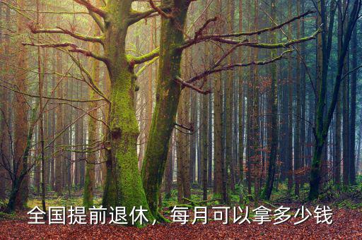 全國提前退休，每月可以拿多少錢
