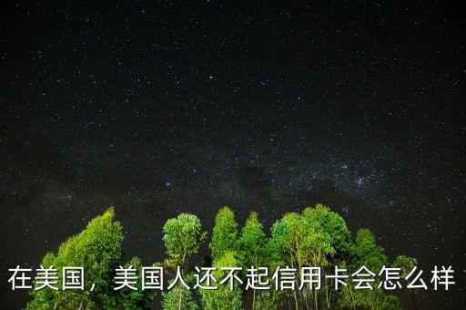 在美國，美國人還不起信用卡會怎么樣