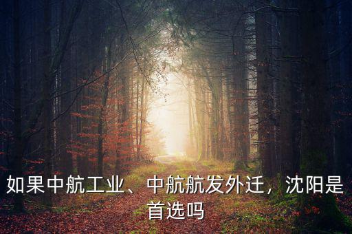 如果中航工業(yè)、中航航發(fā)外遷，沈陽是首選嗎