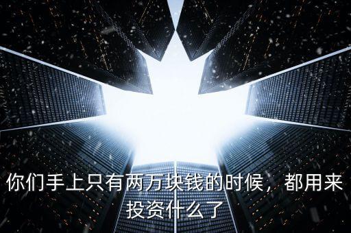 你們手上只有兩萬(wàn)塊錢的時(shí)候，都用來(lái)投資什么了