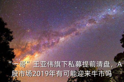 “一哥”王亞偉旗下私募提前清盤，A股市場(chǎng)2019年有可能迎來(lái)牛市嗎