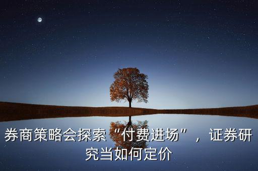 券商策略會(huì)探索“付費(fèi)進(jìn)場(chǎng)”，證券研究當(dāng)如何定價(jià)